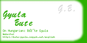 gyula bute business card